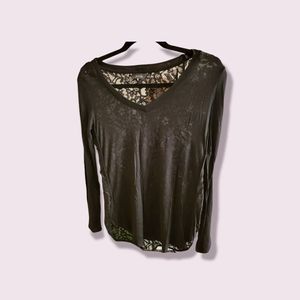 Black Apt 9 long sleeve lace black shirt, size xs